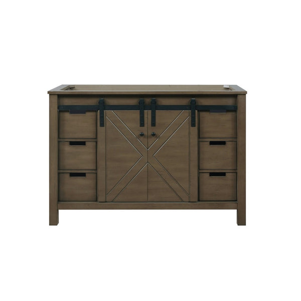 English Elm Rustic Brown Bath Vanity - 48" Wide Solid Wood Design With Soft-Close Drawers & Ample Storage B2731P260030-GIGA