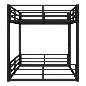 English Elm Metal Queen Over Queen Bunk Bed – Space-Saving Design For Teens & Adults, No Box Spring Needed, Black W1580S00140