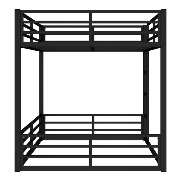English Elm Metal Queen Over Queen Bunk Bed – Space-Saving Design For Teens & Adults, No Box Spring Needed, Black W1580S00140