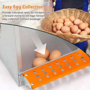 English Elm 10-bay Galvanized Steel Wall Mount Nest Box with Coconut Fiber Pads for Backyard Flocks W1422P355412