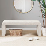 INK+IVY Steve Casual Boucle Waterfall Bench II105-0569 Cream