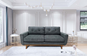 English Elm 67.7" Tufted Polyester Loveseat with Tapered Wood Legs for Mid-century Living Rooms B355P430080