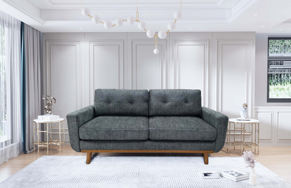 English Elm 67.7" Tufted Polyester Loveseat with Tapered Wood Legs for Mid-century Living Rooms B355P430080