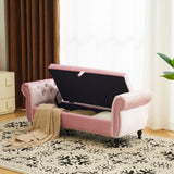 Christopher Knight Home® - Noble House - - Velvet Multifunctional Storage Rectangular Ottoman Bench With 1 Pillow, Pink