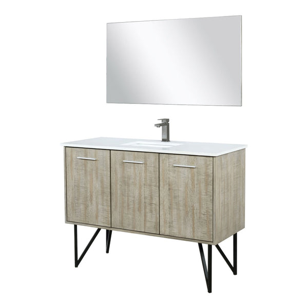English Elm Rustic Acacia Bath Vanity Set With Marble Top, Gun Metal Faucet & 43" Mirror - Modern Farmhouse Charm B2731S02097-GIGA