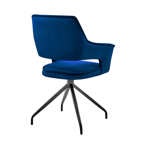 English Elm Devora Modern Velvet Dining Accent Chair with Durable Upholstery and Sturdy Wooden Four-Leg Base Blue B2736P354282