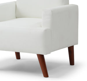 English Elm Ventura Tufted Velvet Accent Chair Compact Button Detail for Living Room or Bedroom White B078P497890