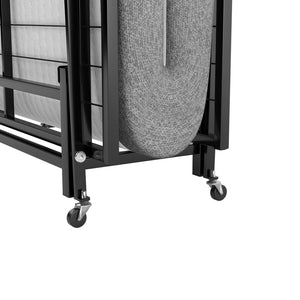 English Elm Metal Folding Bed Frame with 4" High-Density Foam Mattress, 300 lb Capacity, Compact 14" Foldable Rollaway with Wheels for Guests W1960P381470