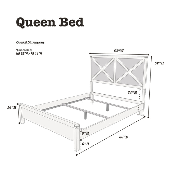 English Elm Rustic Contemporary Espresso Queen Bed with X-Design Headboard Pine & Plywood Durable Chic Centerpiece B011S01442