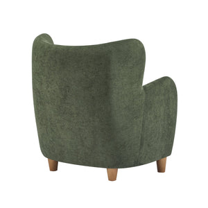 English Elm Christopher Knight Home® - Lucia Velvet Wingback Armchair with Pocket Spring Cushion, Mid-Century Birch Legs, Luxe Comfort Olive Green,Teak 31.5 L x 30.75 W x 30.5 H N776P205426G