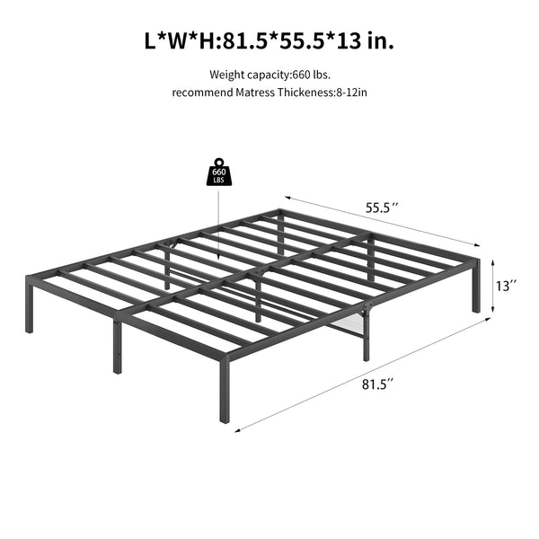 English Elm Metal Platform Bed Frame Full - Sturdy Metal Slats, No Box Spring Needed, Quiet, 660 lb Capacity W578107684