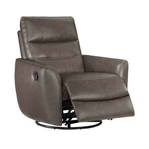 English Elm Luxurious swivel glider recliner chair with top-grain leather, plush foam over coils and sturdy frame Dark Brown 36 L x 30.5 W x 26 H B011P395599