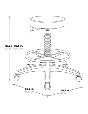 OSP Home Furnishings Pneumatic Saddle Stool Ergonomic Height Adjustable Seat for Drafting Lab Studio Work ST217