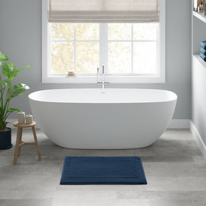 English Elm 1 Heavyweight Cotton Tufted Bath Rug Reversible Spa Grade Absorbent Floor Mat Navy B035P319557