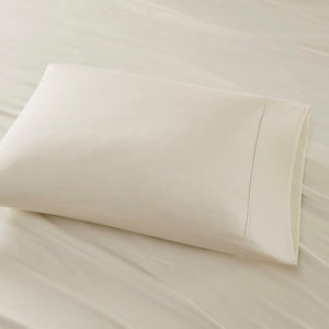 JLA Home Madison Park - Cotton sateen sheet set with peachy-soft finish, OEKO-TEX certified, durable wrinkle-resistant comfort Ivory MPH20-0008