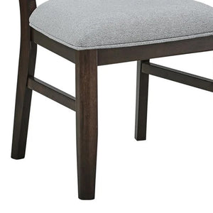 English Elm Omal Farmhouse Counter Height Dining Chairs Slatted Wood Frame Gray Upholstered Seat B056P417082