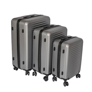 English Elm 2025 Hardshell Abs Luggage Set with Spinner Wheels and Built-in Lock for Secure Travel Gray W2710P453976