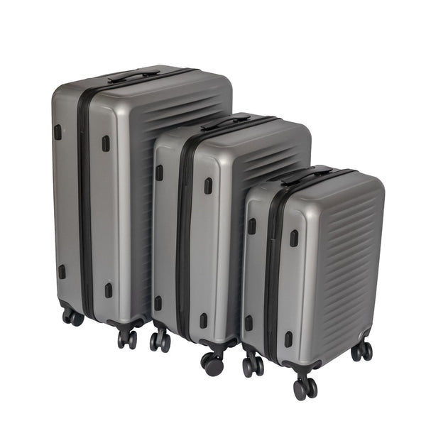 English Elm 2025 Hardshell Abs Luggage Set with Spinner Wheels and Built-in Lock for Secure Travel Gray W2710P453976