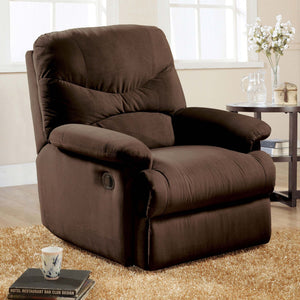 English Elm Chocolate Pillow Top Arms Recliner - Tufted Back, Microfiber Comfort, Motion Recline for Lounging Bliss B062P189118