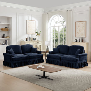 English Elm Classic 2-Piece Modular Sofa Set In Elegant Blue - Versatile, Stylish, And Comfortable For Any Space W3041S00254