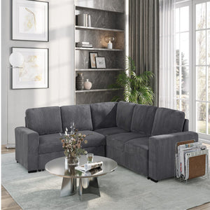 English Elm Melody Grey Sectional Sofa - Contemporary Comfort With Plush Cushions For Stylish Living Spaces B201S00307