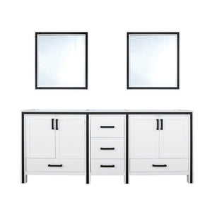 English Elm White Double Bath Vanity With Mirrors, 72" W, Elegant Design, Ample Storage & Easy Installation B2731S00583-GIGA