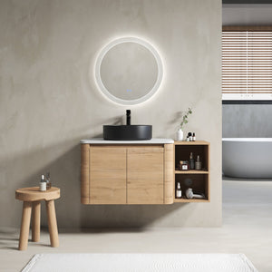 English Elm 42'' Wall-Mounted Bathroom Vanity With Ceramic Sink, Soft-Close Doors & Ample Storage For Modern Homes W999S00413