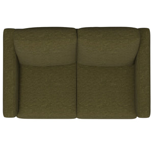 English Elm Green Olive Upholstered Loveseat with Black Metal Frame for Modern Living Rooms B361P486925