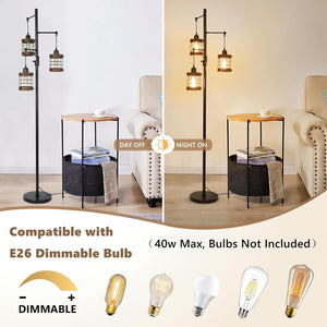 English Elm Arc Floor Lamp Solid Wood Iron Shade Dimmable Led Industrial Farmhouse Living Room W2738P448446