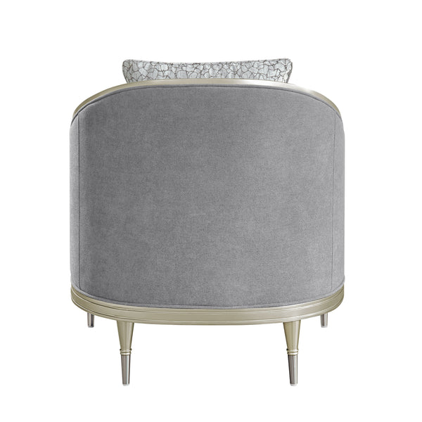 English Elm Fernando Chenille Accent Chair with Pocket Coil Cushion and Champagne Metal Detail B2726P433397
