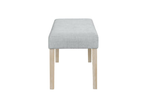 English Elm Contemporary Gray Upholstered Dining Bench with Tapered Legs for Modern Spaces B011P427920