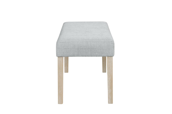 English Elm Contemporary Gray Upholstered Dining Bench with Tapered Legs for Modern Spaces B011P427920