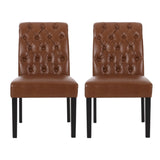 Christopher Knight Home® - Noble House - Elwood Contemporary Tufted Rolltop Dining Chairs - Set of 2