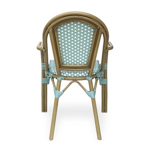 English Elm Bistro Wicker Outdoor Dining Chairs Set of Two with Rust Resistant Aluminum Frame Patio 72905.00LT