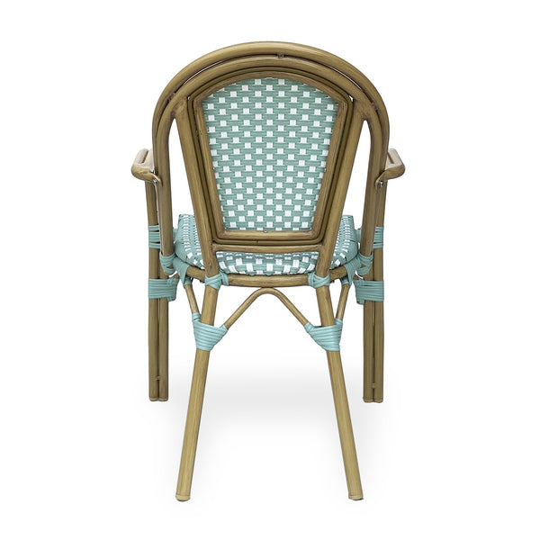 English Elm Bistro Wicker Outdoor Dining Chairs Set of Two with Rust Resistant Aluminum Frame Patio 72905.00LT