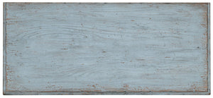 Hooker Furniture Beaumont Skylark Blue Bombe Bachelors Chest With Usb Outlet, Nightlight, Distressed Elm Veneer Design 5751-90017-40