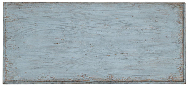 Hooker Furniture Beaumont Skylark Blue Bombe Bachelors Chest With Usb Outlet, Nightlight, Distressed Elm Veneer Design 5751-90017-40