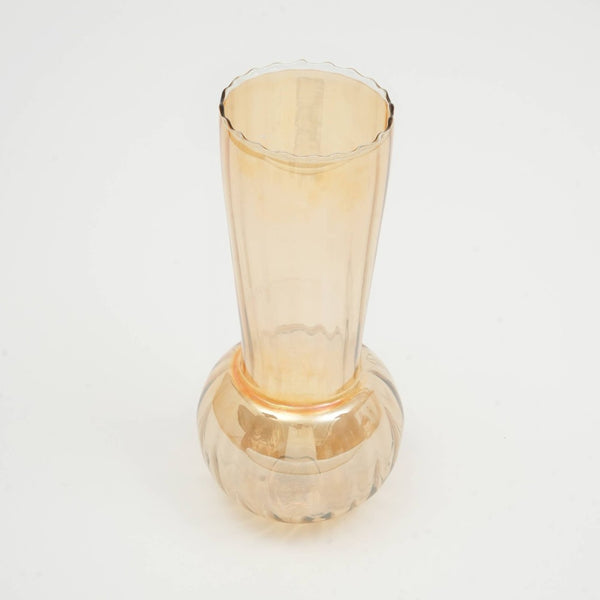 English Elm Whimsy Whirlpool Large Vase – Artisan Mouth-Blown Glass, Iridescent Orange, Perfect For Home Décor & Events B346P336880-GIGA