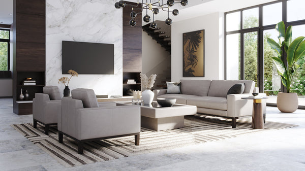 Sunpan Oslow Hand-Tufted Rug - Artisan-Crafted Wool with Unique Maze Pattern in Elegant Beige and Grey Hues 9' X 12'