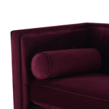 English Elm Jack 84" Modern Tuxedo Tufted Sofa, Burgundy Velvet