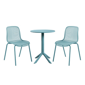 English Elm Eldred Outdoor Stackable Dining Chairs Set of 2 Uv Resistant Patio Seating Sky Blue N776P390471B