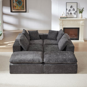 English Elm Modern Chenille Cloud Sofa - Stylish, Modular Comfort For Contemporary Homes, Offices & Lounges W3396S00055