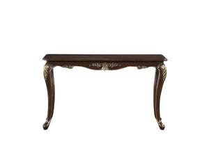 English Elm 1pc Traditional Croydon Cocktail Table in Dark Cherry Finish with Gold Tipping and Cabriole Legs, Elegant Living Room Accent Cherry 55 L x 21 W x 8 H B011P387134