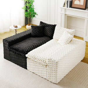 English Elm Luxury Color-Block Turtle Velvet Sofa - Modular Design For Stylish Living Spaces, Comfort For All! W3371S00045