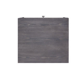 English Elm Iban Gray Oak End Table with Felt-Lined Drawer & Chrome Metal Sled Base, Compact 22"x20" B2726P269989