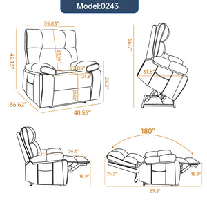 English Elm Black Leatheraire Power Lift Recliner with Massage Heat and 350 Lb Dual Motor W1803P340318