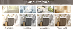 English Elm [video]21.6" Freestanding Bathroom Vanity Ceramic Sink Wavy Door Mdf Cabinet Small Bath Dark Gray N729P285504G