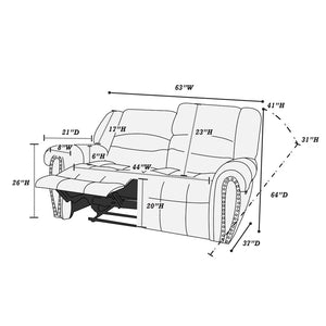 English Elm Plush Relax Manual Motion Loveseat – Luxurious Dark Brown Leather Couch For Ultimate Comfort & Style B011P205584-GIGA