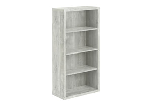 English Elm Bookshelf, 5-Tier Modern Etagere with 3 Adjustable Shelves and Reclaimed Wood-Look Finish, Compact Grey 50 L x 15 W x 7 H B2710P219743