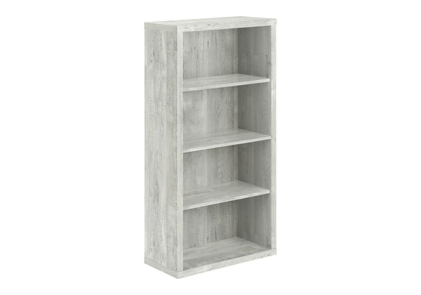 English Elm Bookshelf, 5-Tier Modern Etagere with 3 Adjustable Shelves and Reclaimed Wood-Look Finish, Compact Grey 50 L x 15 W x 7 H B2710P219743